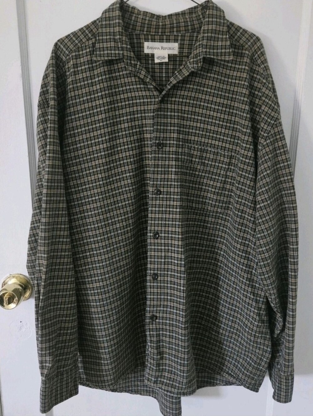 Banana Republic Men's Long
Sleeve Shirt XL Green Brown
Plaid Button Up Cotton
